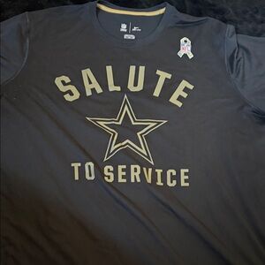 NFL Salute to Service Men's Black and Gold Long Sleeve Tee